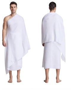 Buy MahMir® Ihram Towel - 2-Piece Islamic Men's Towel - Soft Ihram Ahram Ehram Towel - Absorbent Ritual Towel - Hygienic Pilgrimage Towel - Comfortable Hajj Towels - Lightweight Umrah Essentials – White in UAE