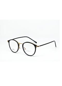 Buy Titanium blue light blocking eyeglass frame for mobile and Computer, Black-Gold Color in Saudi Arabia