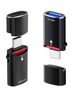 Buy SYOSI 2 Pack USB-C Male to USB 3.0 Female Adapter, Type C to Micro SD Memory Card Reader for iPhone 15 Series, iPad Air/Pro, MacBook, Not Support TF Card and USB Device Simultaneously (Black) in UAE