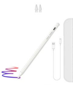 Buy Active Digital Stylus iPad Pen Pencil Pro with Fast Charging & Palm Rejection For Apple iPad 2018 -2022 and Later White in Saudi Arabia