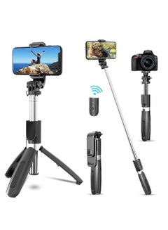 Buy Selfie Stick, 3 in 1 Extendable Selfie Stick Tripod with Detachable Bluetooth Wireless Remote Phone Holder for iPhone 12/Xs/iPhone 8/iPhone 11/11pro in UAE