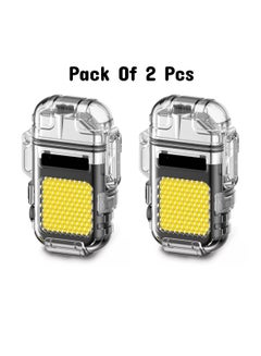 Buy Pack Of 2 Pcs Double Arc USB Charging Electric Lighter And Mini COB Light Keychain LED Light With 3 Flashlight Mod The Perfect Combo For All Your Lighting Needs For Indoor And Outdoor Use Black in UAE