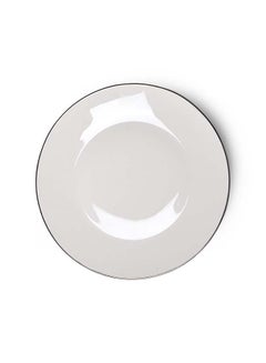 Buy Plate  Aleksa Series White Porcelain With A Platinum Finish For Dessert, Salad, Appetizer, Small Lunch, Dinner Plate, Dishwasher Safe, Scratch Resistant, Kitchen Tableware 20cm in UAE