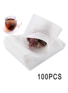 اشتري 100 pcs Empty Teabags String Heat Seal Filter Paper Herb Loose Tea Bag في الامارات