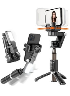 Buy "Q18 Gimbal Stabilizer: 2-Axis Remote Control with Auto Face Tracking and 360° Stabilization for Smartphone Vlogging, YouTube, and TikTok" in UAE