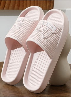 اشتري Comfortable Cartoon Patterned Casual Flat Slippers Bathroom Indoor Outdoor Non Slip Soft Soled Slippers Open Toe Pink في السعودية