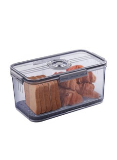 Buy Bread Boxes for Kitchen Counter Airtight, Time Recording Bread Storage Container with Lid, Bread Keeper for Homemade Bread, Toast, Bagel, Donut and Cookies, Grey in Saudi Arabia