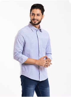 Buy COTTON SKY BLUE CASUAL LONG SLEEVE SHIRT in UAE