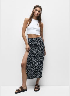 Buy Floral midi skirt with a slit in Saudi Arabia