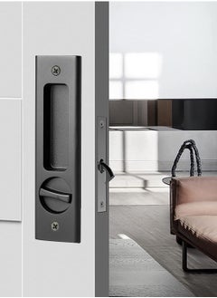 اشتري Privacy Pocket Door Lock Hardware with Key Recessed Sliding Door Mortise Lock Double Barn Door Lock Invisible Furniture Hardware for Thickness Door في السعودية