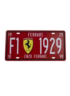 Buy Retro Metal Tin Sign Vintage Ferrari Car Number License Plate Plaque Iron Poster Painting Bar Club Garage Wall Home Decoration in UAE