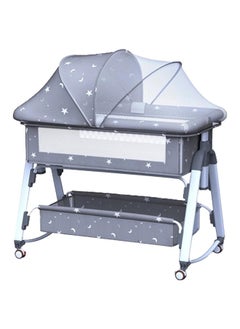 اشتري Baby Bedside Crib, Adjustable Height Baby Bassinet bed, Moving Baby Cot Bedside Co-Sleeper في الامارات