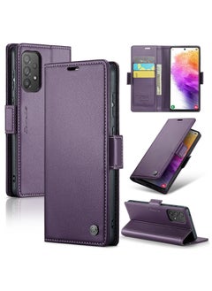 Buy CaseMe Flip Wallet Case For Samsung Galaxy A73 5G RFID Blocking PU Leather Wallet Flip Folio Case with Card Holder Kickstand Shockproof Phone Cover - Purple in Egypt