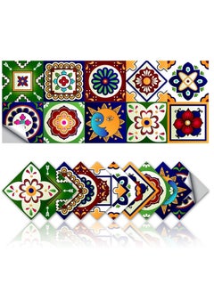 اشتري 20Pcs Vintage Tile Stickers Wall Decor Bathroom Kitchen Sticker Decals Peel and Stick for Home Decal Vinyl DIY في السعودية