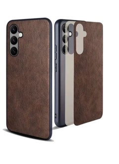 Buy Generic Compatible with Samsung Galaxy S23 FE Case Premium PU Leather Retro Design Full Protective - brown in Egypt