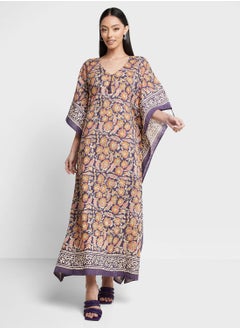 Buy Cape Sleeve Printed Kaftan in Saudi Arabia