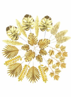 اشتري أوراق صناعية ذهبية 8 أنواع أوراق النخيل نباتات استوائية ذهبية في الامارات