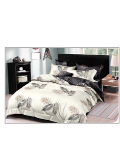 Buy 6-Pieces Glace Cotton Printed Fancy Comforters Set Fixed duvet, fitted bedsheets and pillowcase King Size F44 in UAE