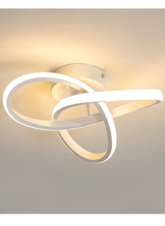 Buy Modern LED Ceiling Light Round Geometry Ceiling Lamp Chic Chandelier Tricolor for Hallway Living Room Bedroom 24W Dia 25 cm White in UAE