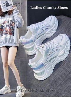 Buy Women Casual Sneakers Versatile for Daily Use Flat and Comfortable Long Lace Design Lightweight and Breathable Non Slip Large Sole for Women in UAE