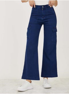 Buy Ankle Length Flared Cargo Jeans in Saudi Arabia