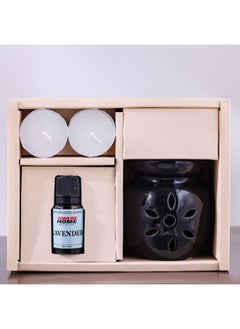 اشتري Melania Diffuser Set With 1 Oil And 2 Candles-Black في الامارات