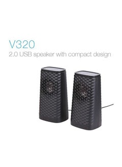 Buy Wired Computer Speaker USB 2.0 With Compact Design, V320, Black in UAE
