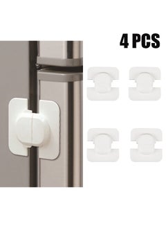 Buy Refrigerator Lock for Kids, 4 Pcs Fridge Door Locks Child Lock Safety for Refrigerator Freezer Door Strong Adhesive No Keys Needed for Fridge and Cabinets Door for Toddler in UAE