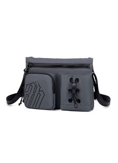 Buy Premium Shoulder Sling Bag Water Resistant Polyester Unisex Cross Body Bag for Travel Business School College K00535 Grey in UAE