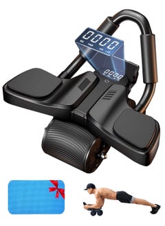 Buy 2024 New with LCD Display Ab Abdominal Exercise Roller Elbow Support, High-End Abs Roller Wheel Core Exercise Equipment, Automatic Rebound Abdominal Wheel With Calories Timing Counting, Type-C Charge in Saudi Arabia