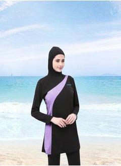 اشتري Three-Piece Modest Swimwear fot Women Set Long Sleeve Full Cover Design Conservative and Elegant Style Solid Colors Women Full Coverage Beach or Pool في السعودية