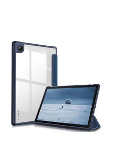 اشتري Hybrid Slim Case for Samsung Galaxy Tab A8 10.5 inch 2021 Model (SM-X200/X205), Shockproof Cover with Clear Transparent Back Shell, Auto Wake/Sleep (Dark Blue) في مصر