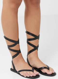 Buy Tie Up Strap Flat Sandal in UAE