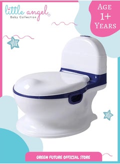 Buy Baby Potty Training Seat with Soft Cushion, Toddler Toilet Chair, Easy to Clean Child Toilet with Splash Guard, Portable Potty Training for Boys & Girls - Blue in UAE