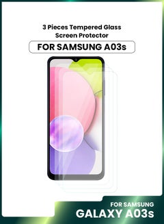 Buy 3-Pieces Tempered  Glass Screen Protector For Samsung Galaxy A03s-Clear in Saudi Arabia