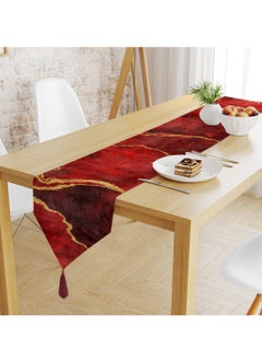 Buy Burgundy Abstarct Table Runner in UAE