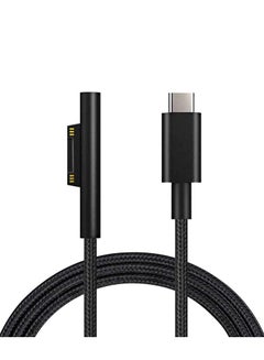 Buy Nylon Braided Surface Connect to USB C Charging Cable, Compatible with Microsoft Surface Pro 7/6/5/4/3 Go3/2/1 Laptop4/3/2/1, Must work with 45W 15V3A USB-C Charger (Black, 6ft) in Saudi Arabia