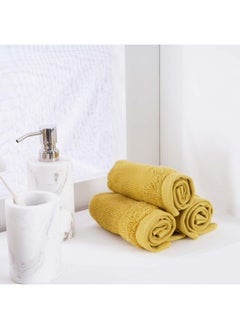 Buy Hanley 4-Piece Fingertip Towel 30X30cm - Ochre in UAE