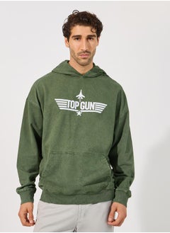 Buy Top Gun Graphic Print Oversized Hoodie in Saudi Arabia