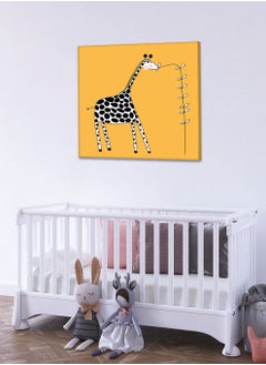 Buy Framed Canvas Wall Art Stretched Over Wooden Frame, Cute Giraffe Painting, For Home, Living Room, Office Decor in Saudi Arabia