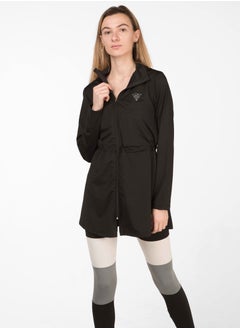 Buy Black drawstring oversized jacket in Egypt