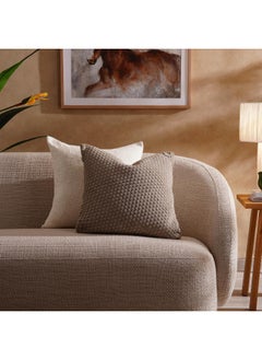 اشتري Cuba Leather Filled Cushion 50X50Cm - Stone في الامارات