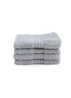 اشتري Maxima 4-piece Fingertip Towel Set 30x30cm - Light Grey في الامارات