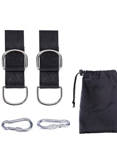 اشتري Swing Straps Hanging Kit, Waterproof 150cm Long with 2 Safety Sturdy Zinc Alloy Lock Carabiners Hooks and 1 Carrying Bag, Holds 2200 LBs for Tire, Disc Swings, Hammocks في الامارات