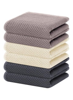 Buy 6-Pack Ultra Soft Cotton Waffle Weave Kitchen Dish Towels, Super Absorbent & Quick Drying, 13 x 28 Inches, Mixed Colors, Thick Microfiber Tea Towels for Effective Cleaning. in Saudi Arabia