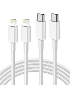 اشتري كابل USB C إلى Lightning 3FT 2Pack [معتمد من Apple MFi]، كابلات توصيل الطاقة iPhone نوع C سلك شاحن iPhone شحن سريع متوافق مع iPhone 14 13 12 11 Pro Max X XS XR 8 7 6s Plus SE في السعودية