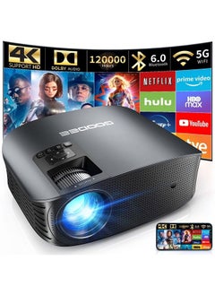 اشتري Projector 4K With WiFi And Bluetooth Supported, FHD 1080P Mini Projector For Outdoor Moives, 5G Video Projector For Home Theater Dolby Audio Zoom Portable Projector TV Stick PPT (YG600 Plus) في الامارات