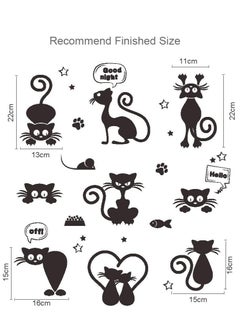 اشتري Assorted Cat Design Black Wall Vinyl Stickers في الامارات