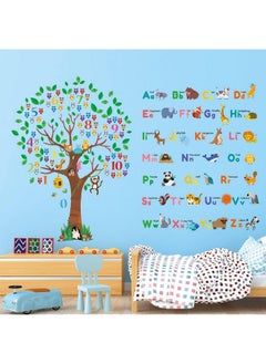 Buy Bs113 Number Tree Alphabet Wall Stickers Kids Decals Nursery Bedroom Peel And Stick Removable Animal Living Abc Classroom in UAE