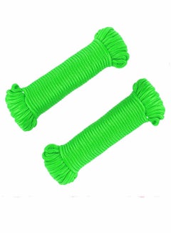 اشتري Nylon Poly Rope Flag Pole Polypropylene Clothes Line Camping Utility Good for Tie Pull Swing Climb Knot (10 M Length 10 mm Width 2Pcs Green) في السعودية